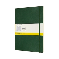 Notes MOLESKINE Classic XL (19x25cm), w kratkę, miękka oprawa, myrtle green, 192 strony, zielony