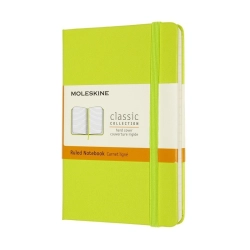 Notes MOLESKINE Classic P (9x14cm), w linie, twarda oprawa, 192 strony, lemon green