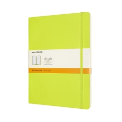 Notes MOLESKINE Classic XL (19x25cm), w linie, miękka oprawa, 192 strony, lemon green