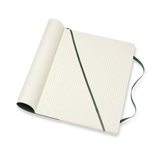 Notes MOLESKINE Classic XL (19x25cm), w kratkę, miękka oprawa, myrtle green, 192 strony, zielony-248052