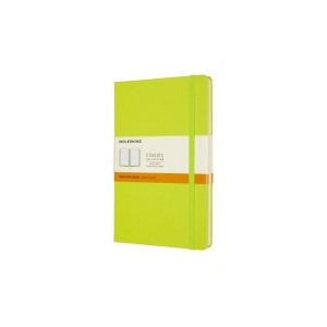 Notes MOLESKINE Classic L (13x21cm), w linie, twarda oprawa, 240 stron, lemon green