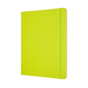 Notes MOLESKINE Classic XL (19x25cm), w linie, twarda oprawa, 192 strony, lemon green-248373