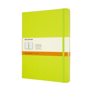Notes MOLESKINE Classic XL (19x25cm), w linie, twarda oprawa, 192 strony, lemon green