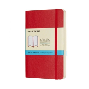 Notes MOLESKINE Classic P (9x14cm) w kropki, miękka oprawa, 192 strony, czerwony