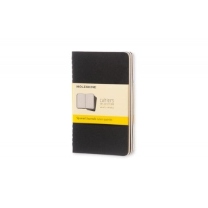 Zestaw 3 Zeszytów MOLESKINE Cahier Journals P (9x14cm) w kratkę, 64 strony, czarny