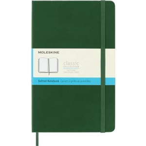 Notes MOLESKINE Classic L (13x21cm) w kropki, twarda oprawa, myrtle green, 240 stron, zielony-249155