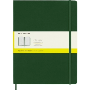 Notes MOLESKINE Classic XL (19x25cm) w kratkę, twarda oprawa, myrtle green, 192 strony, zielony-249168