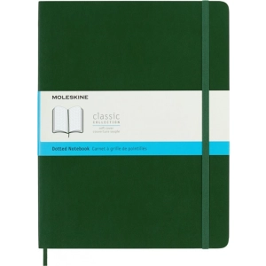 Notes MOLESKINE XL (19x25cm) w kropki, miękka oprawa, myrtle green, 192 strony, zielony-249476