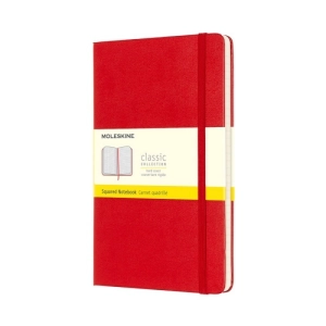 Notes MOLESKINE Classic L (13x21cm) w kratkę, twarda oprawa, 240 stron, czerwony