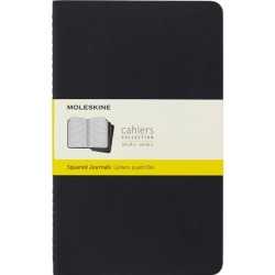 Zestaw 3 Zeszytów MOLESKINE Cahier Journals L (13x21cm) w kratkę, 80 strony, czarny