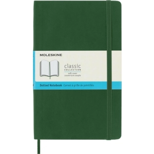 Notes MOLESKINE L (13x21cm) w kropki, miękka oprawa, myrtle green, 192 strony, zielony-250069