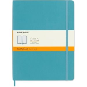 Notes MOLESKINE XL (19x25 cm) w linie, miękka oprawa, reef blue, 192 strony, niebieski-250101