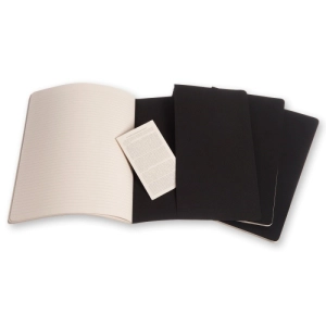 Zestaw 3 Zeszytów MOLESKINE Cahier Journals XL (19x25cm) w linie, 120 stron, czarny-250145