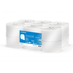 Papier toaletowy VELVET Professional Jumbo 2-warstwowy 1120 listków 140m op.12szt. - biały