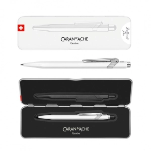 Długopis CARAN D'ACHE 849 Pop Line Fluo M w pudełku biały-251257