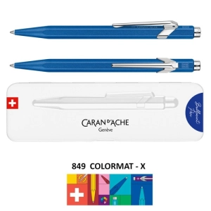 Długopis CARAN D'ACHE 849 Colormat-X M w pudełku niebieski-252866