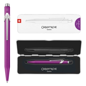 Długopis CARAN D'ACHE 849 Colormat-X M w pudełku fioletowy-253432