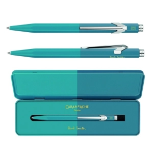 Długopis CARAN D'ACHE 849 Paul Smith Edycja 4 M w pudełku Cyan/Steel-253446