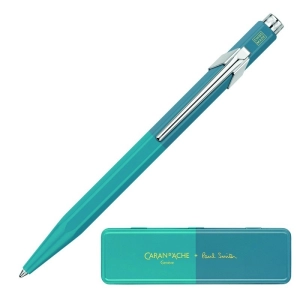 Długopis CARAN D'ACHE 849 Paul Smith Edycja 4 M w pudełku Cyan/Steel