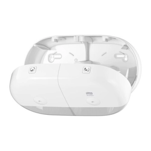 Podajnik dozownik TORK do papieru toaletowego centralnego dozowania SmartOne na dwie rolki kolor biały system T9-254791
