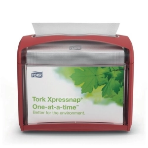 Podajnik dozownik TORK do serwetek dyspenserowych nablatowy kolor czerwony na 275 szt. serwetek system N4-254837