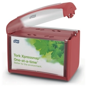 Podajnik dozownik TORK do serwetek dyspenserowych nablatowy kolor czerwony na 275 szt. serwetek system N4-254838