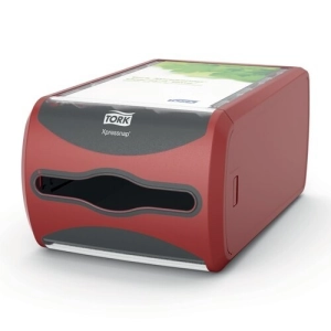 Podajnik dozownik TORK do serwetek dyspenserowych nablatowy kolor czerwony na 550 szt. serwetek system N4-254843