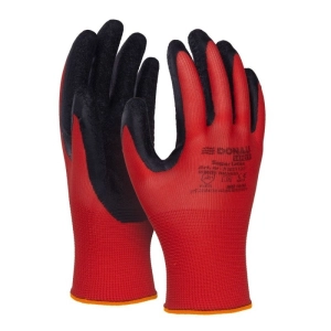 Rękawice DONAU SAFETY Super Latex kat. II rozm. 7 - czerwone