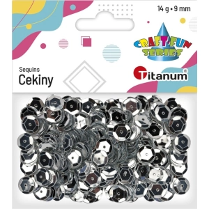 Cekiny TITANUM okrągłe 9mm 14g. - srebrne