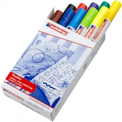Marker EDDING tekstylny E-4500 2-3mm - op.10 mix kolorów