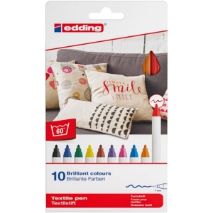 Marker EDDING pisak tekstylny E-4600/10 S 1mm - op.10 pudełko mix kolorów-256179