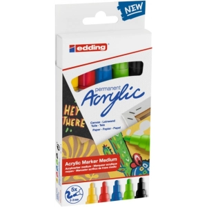 Marker EDDING akrylowy E-5100 2-3mm średni - op.5 mix kolorów-256181