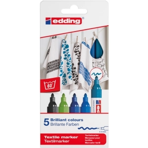 Marker EDDING tekstylny E-4500/5S 2-3mm - op.5 kolorów cool colours-256484
