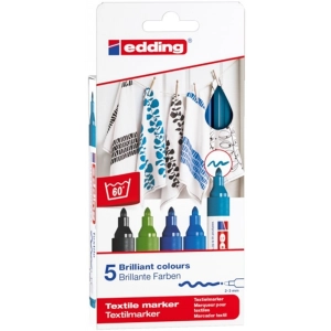 Marker EDDING tekstylny E-4500/5S 2-3mm - op.5 kolorów cool colours