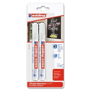 Marker EDDING kredowy E-4095 2-3mm - op.2 blister biały