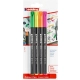 Marker EDDING pisak tekstylny cienka końcówka E-1200 1mm - op.4 mix kolorów blister