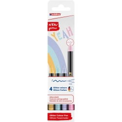 Marker EDDING pisak tekstylny cienka końcówka E-1200 3mm - op.4 mix kolorów brokat