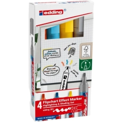 Marker EDDING do efektów na flipchartach E-385 - op.4 mix kolorów