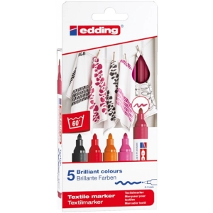 Marker EDDING tekstylny E-4500 2-3mm - op.5 mix kolorów