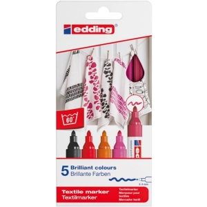 Marker EDDING tekstylny E-4500 2-3mm - op.5 mix kolorów-257047