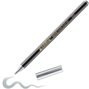 Marker EDDING pisak końcówka pędzelkowa E-1340 - metaliczny srebrny