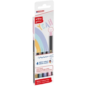 Marker EDDING pisak tekstylny cienka końcówka E-1200 3mm - op.4 mix kolorów brokat-257455