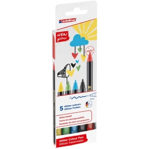 Marker EDDING pisak tekstylny cienka końcówka E-1200 3mm - op.5 mix kolorów brokat-257494