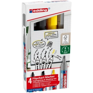 Marker EDDING do efektów na flipchartach e-385 e-380 i e-383 op.4 szt. mix kolorów-257518