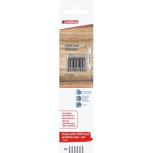 Wymienne wkłady e-8881 EDDING do ołówka e-8880 6 szt. blister grafitowe