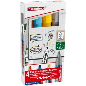 Marker EDDING do efektów na flipchartach E-385 - op.4 mix kolorów-257771