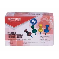 Pinezki tablicowe OFFICE PRODUCTS kartonik op.50 mix kolorów
