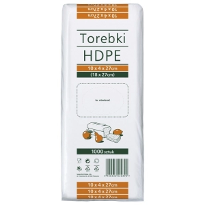 Torebki spożywcze STELLA HDPE 10x4x27cm 1000 szt. transparentne