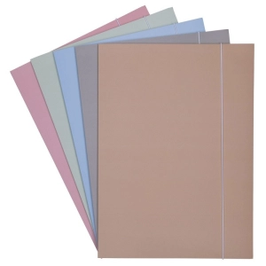 Teczka z gumką A4 OFFICE PRODUCTS Pastel Soft Touch karton 320g. 3-skrzydłowa - mix kolorów