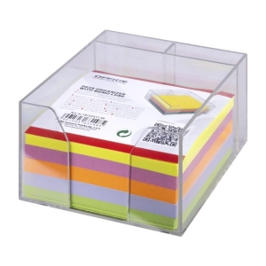 Przybornik na biurko OFFICE PRODUCTS z kolorowymi karteczkami plastikowy - transparentny-262702